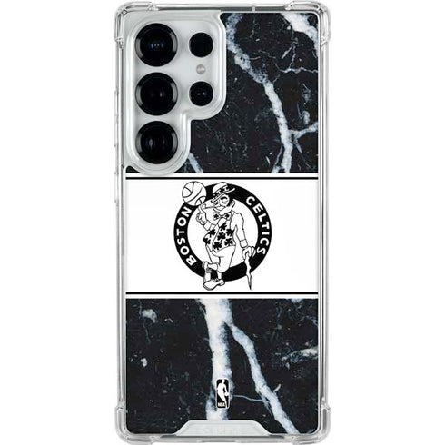NBA Boston Celtics Marble Galaxy S25 Ultra Clear Case